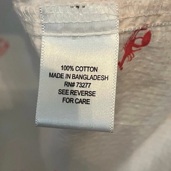 Croft & Barrow Lobster Shirt Cotton Button Down Size M Nautical Beachy Coastal - Picture 7 of 9
